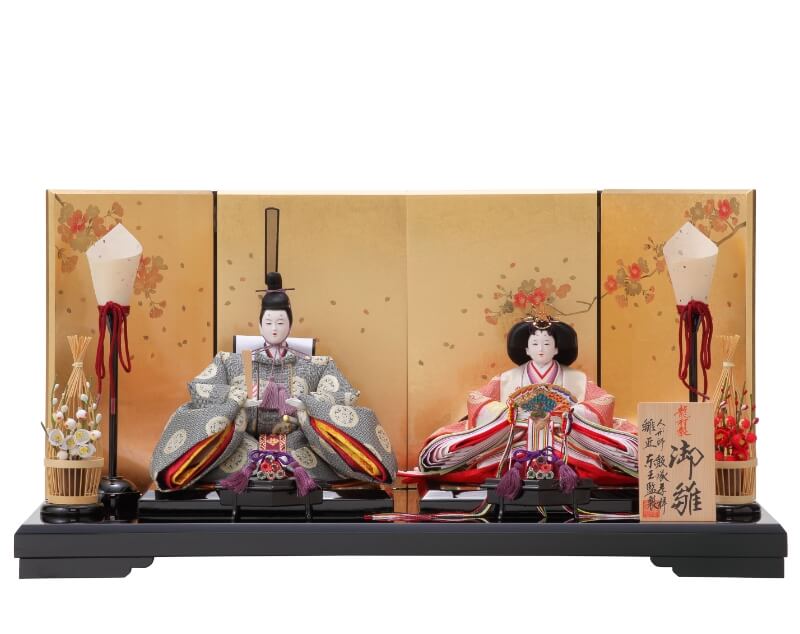 燭台・紅白梅の親王飾り