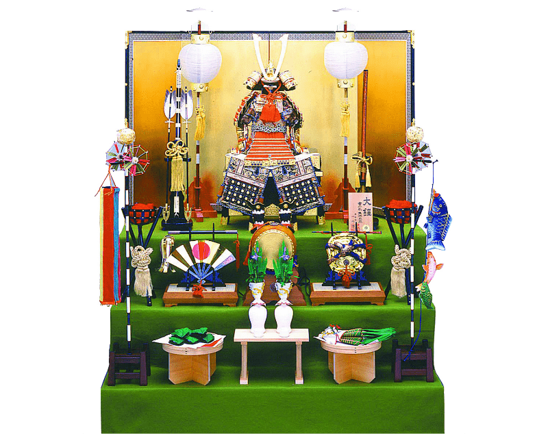 鎧・三段毛せん飾り（陣じんやちょうちん屋提灯付）